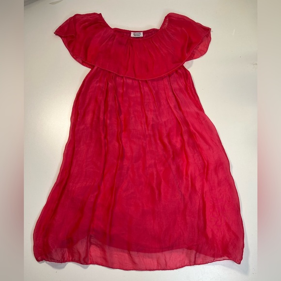 Aldo Marino Positano Italian Silk Blend Summer Dress in Pink - Picture 11 of 15